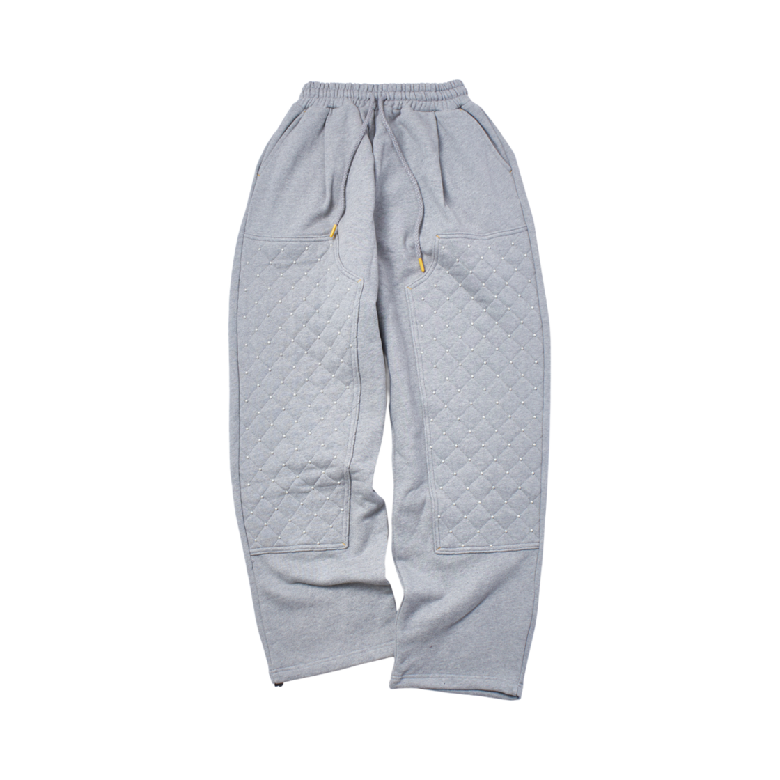 24WTGFPT01MG Garments Fab Quilted Double Knee Studs Sweatpants Gray