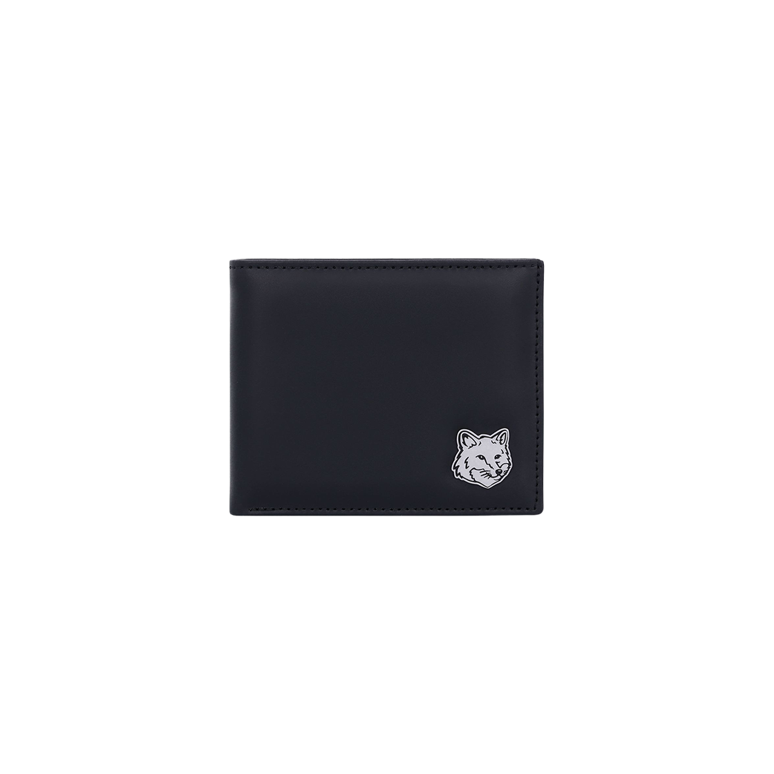 MM05344LR0001-P199 Maison Kitsune Fox Head Bifold Wallet Black