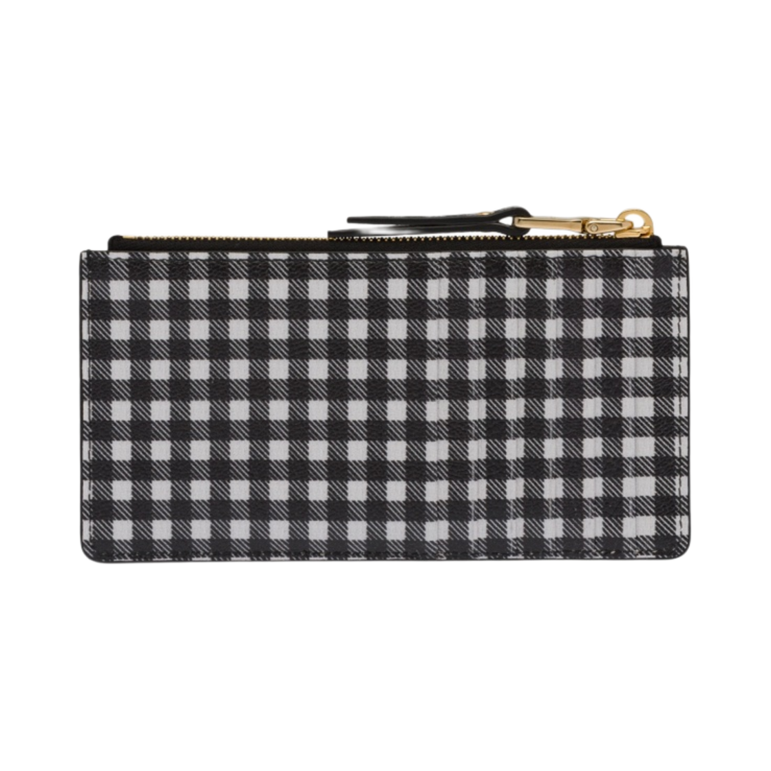 미우 미우 프린트 마드라스 가죽 엔벌로프 지갑 블랙 화이트(Miu Miu Printed Madras Leather Envelope Wallet Black White) - 3