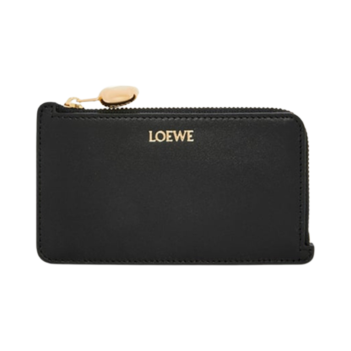 CANBZ40X01-1100 Loewe Pebble Coin Card Holder In Shiny Nappa Calfskin Black