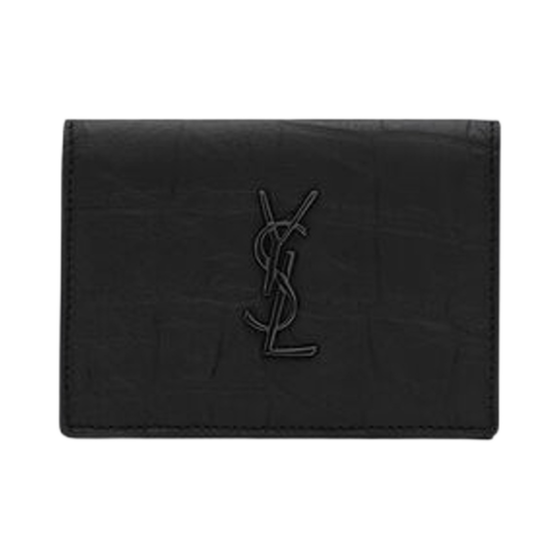 생로랑 카산드라 카드 케이스 크로커다일 엠보스 레더 블랙(Saint Laurent Cassandre Card Case in Crocodile-Embossed Leather Black) - 1