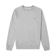Maison Kitsune Tricolor Fox Patch Sweatshirt Grey Melange