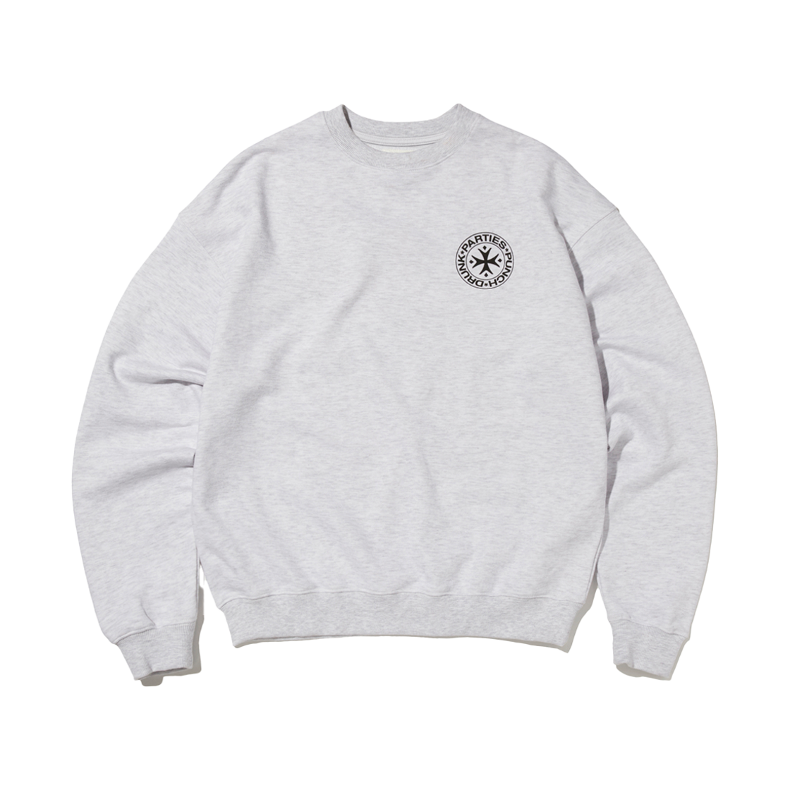 펀치 드렁크 파티즈 서클 로고 스웻셔츠 멜란지화이트