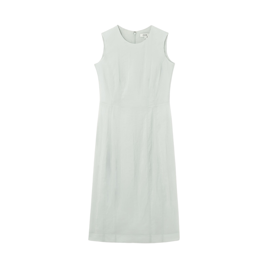1221711002 (W) COS Sleeveless Topstitch Midi Dress Dusty Blue