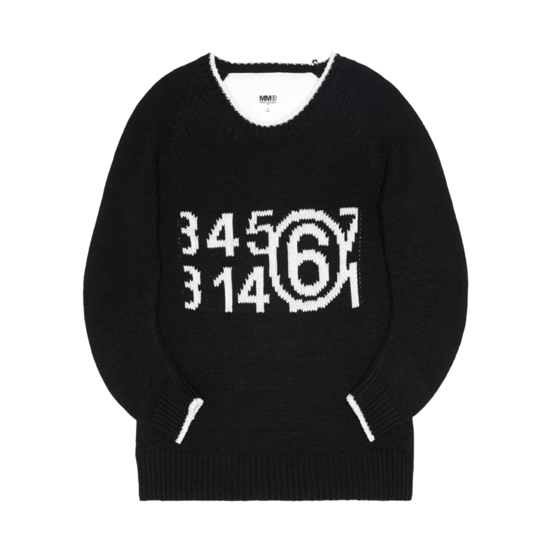 (W) MM6 메종 마르지엘라 줌 로고 점퍼 블랙((W) MM6 Maison Margiela Zoom Logo Jumper Black) - 1