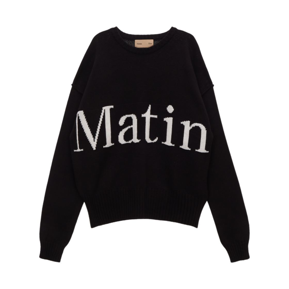 마뗑킴 빅 로고 니트 풀오버 블랙(Matin Kim Big Logo Knit Pullover Black) - 1