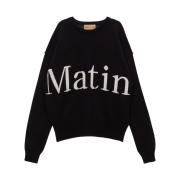 Matin Kim Big Logo Knit Pullover Black