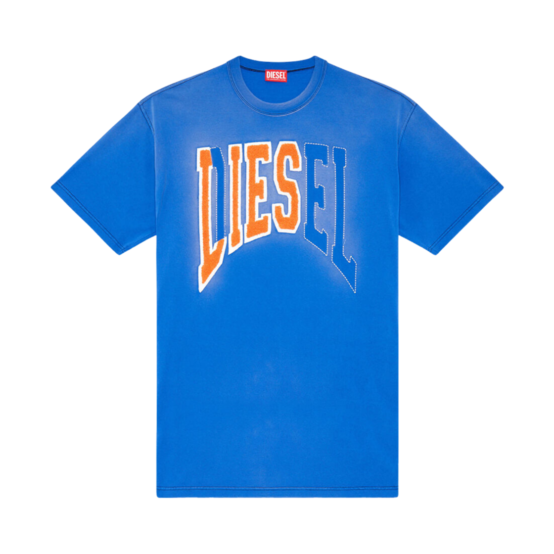 A121170EPAH-8II Diesel T-Wash-N Oversized T-Shirt With Diesel Lies Logo Blue