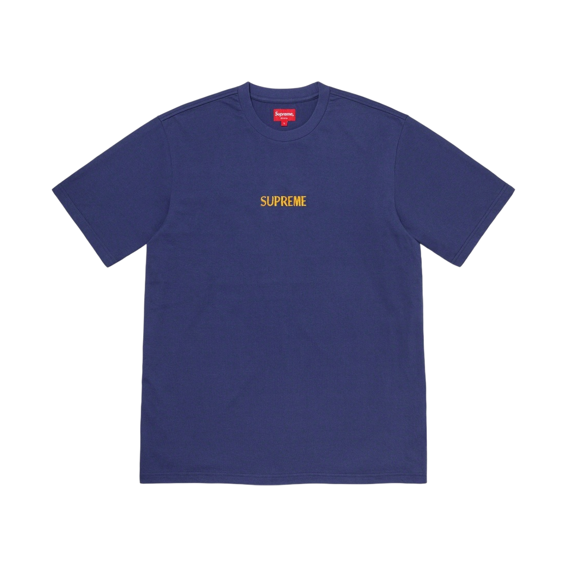 - Supreme Bullion Logo S/S Top Washed Navy - 20FW