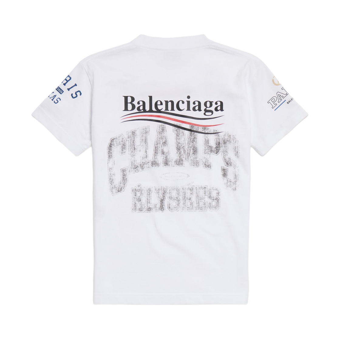 (W) 발렌시아가 뉴 이어 시리즈 25 오버레이어 폴리티컬 캠페인 티셔츠 스몰 핏 화이트((W) Balenciaga New Year Series 25 Overlayer Political Campaign T-Shirt Small Fit White) - 2