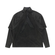 1017 Alyx 9SM Logo Double Sleeve Zip T-Shirt Black