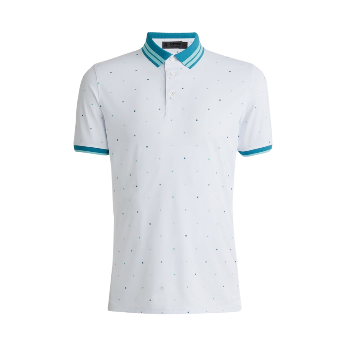 G4MF23K241B G/Fore Mini Star Banded Sleeve Tech Pique Polo Snow
