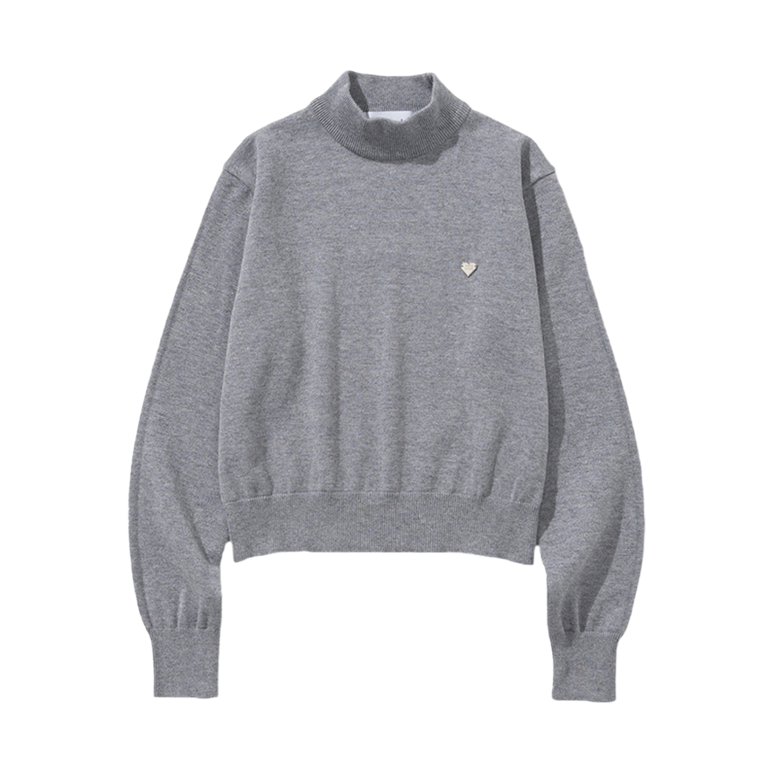 니티드 베이직 에센셜 워셔블 하프 폴라 니트 우먼 그레이(Knitted Basic Essential Washable Half Polar Knit Women Grey)