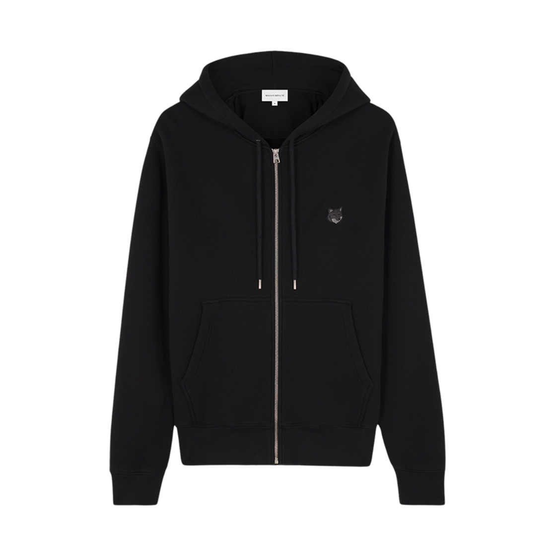 메종 키츠네 볼드 폭스 헤드 패치 컴포트 지퍼 후드 블랙