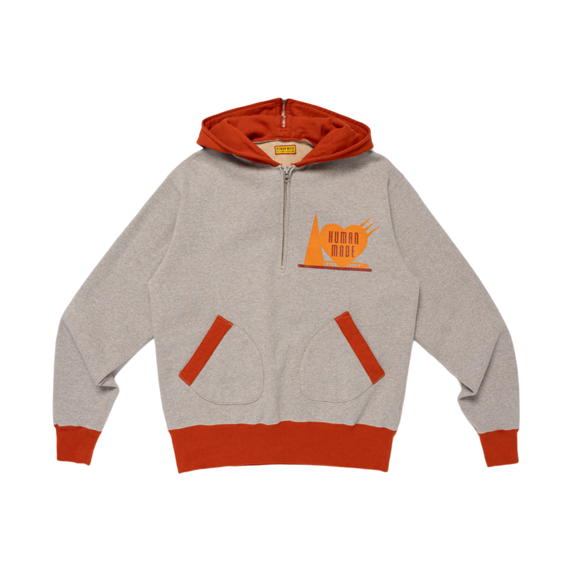 HM29CS010 Human Made Half-Zip Hoodie Gray