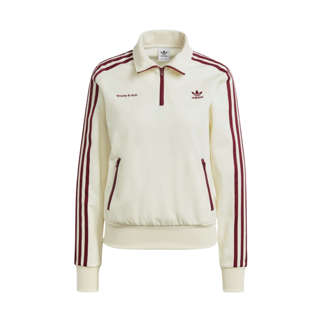 (W) 아디다스 x 스포티 앤 리치 하프집 트랙 자켓 크림 화이트 - KR 사이즈((W) Adidas x Sporty & Rich Half-Zip Track Jacket Cream White - KR Sizing)