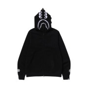 BAPE x Bounty Hunter Mad Shark Full Zip Hoodie Black