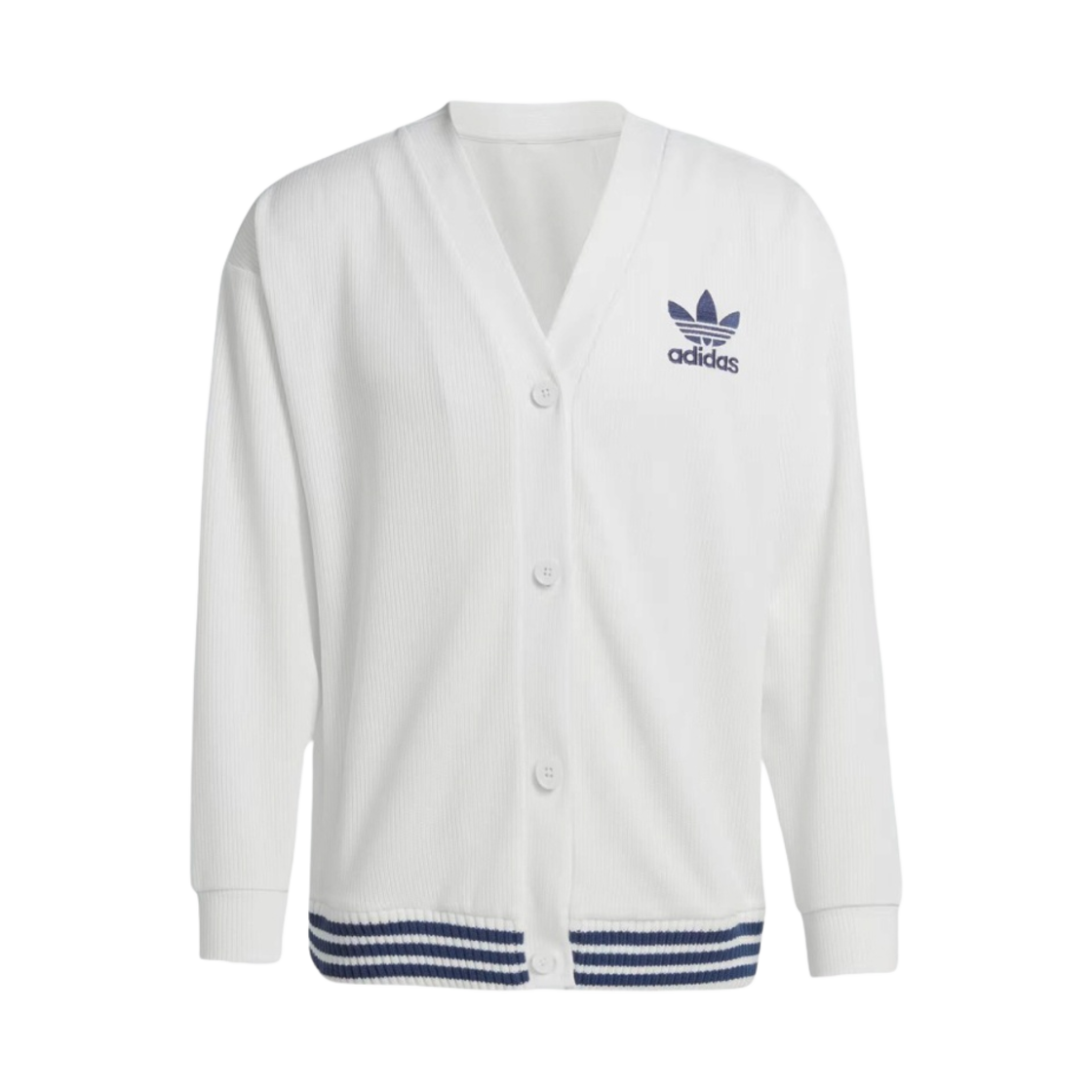 (W) 아디다스 트레포일 가디건 오프 화이트 - US 사이즈((W) Adidas Trefoil Cardigan Off White - US Sizing) - 1