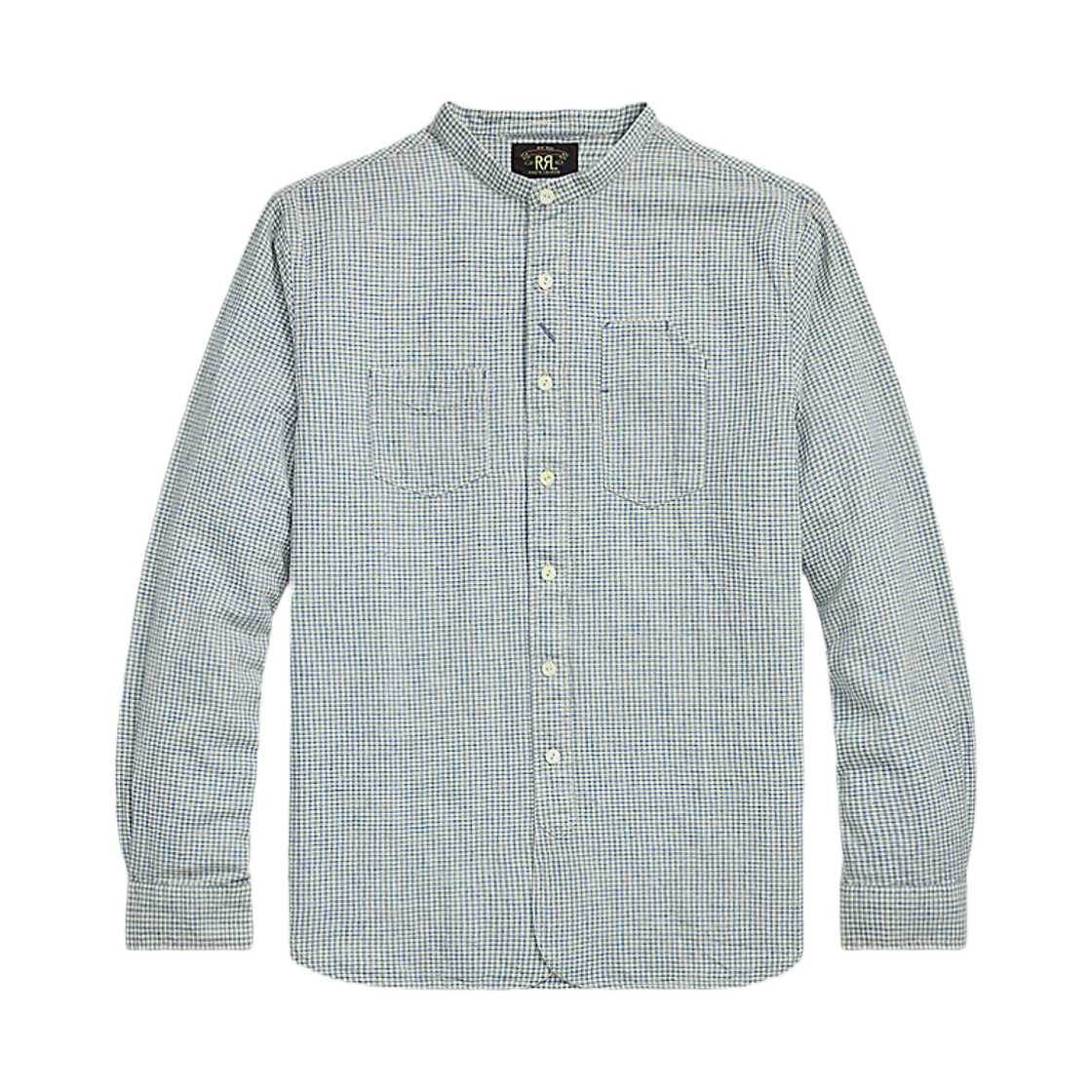 더블알엘 체크 코튼 리넨 워크 셔츠 블루 크림 체크(Double RL Checked Cotton Linen Work Shirt Blue Cream Check) - 1