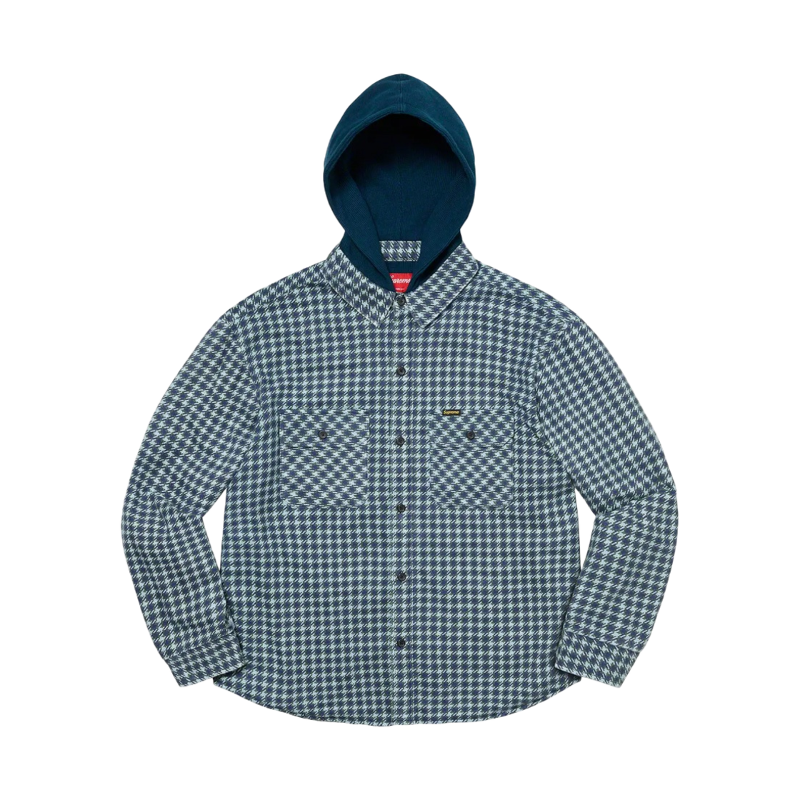 슈프림 하운드스투스 플란넬 후드 셔츠 라이트 네이비 - 22FW