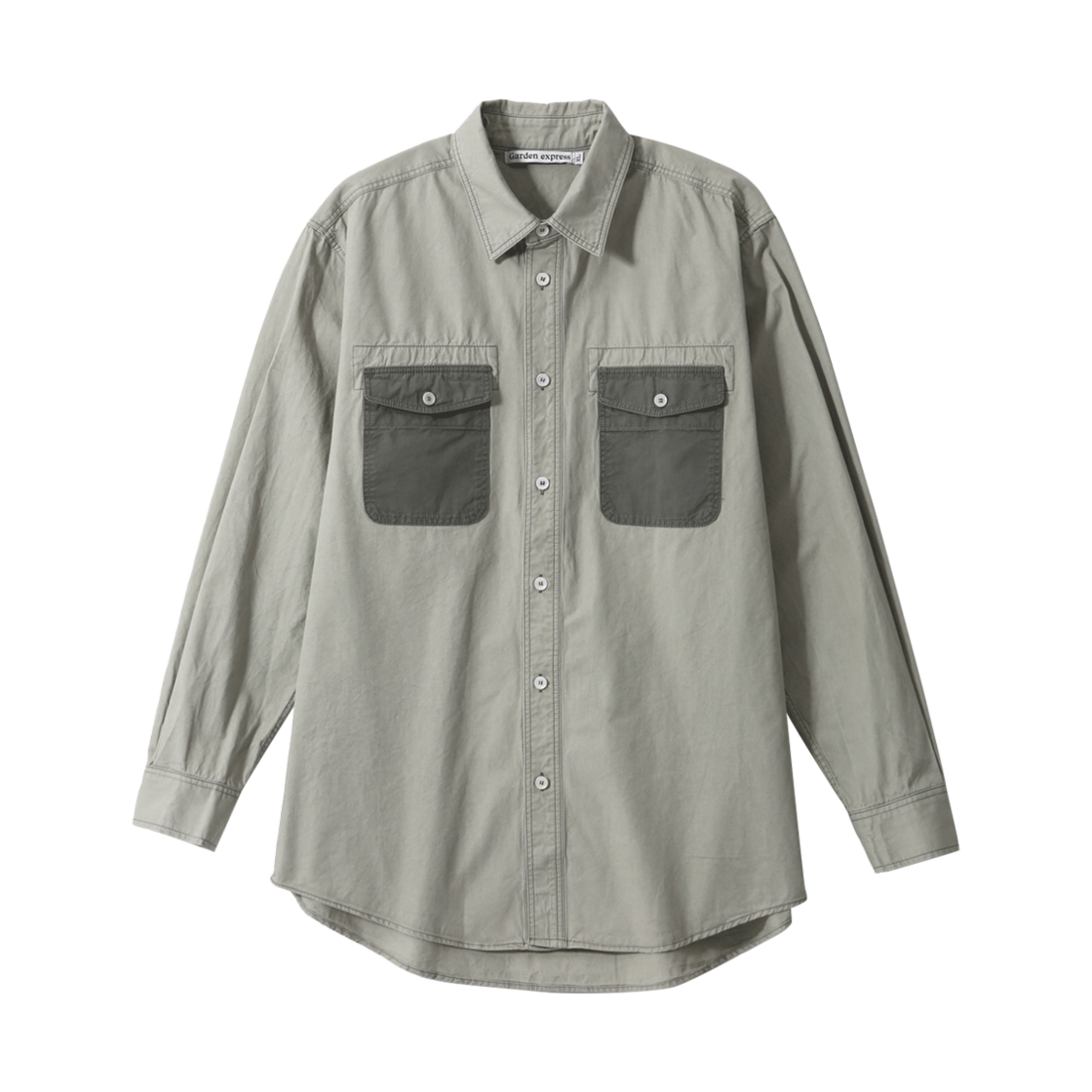 가든익스프레스 포켓 디테일 셔츠 카키 베이지(Garden express Pocket-Detail Shirt khaki beige)