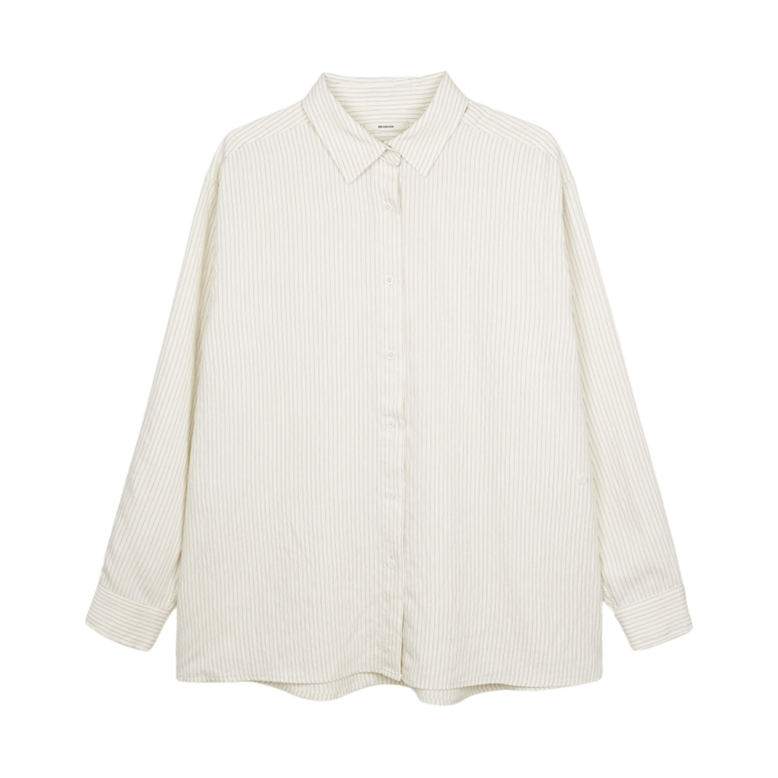 벤시몽 사이드 버튼 루즈핏 스트라이프 셔츠 버터 크림(Bensimon Side Button Loose Fit Stripe Shirt Butter Cream)