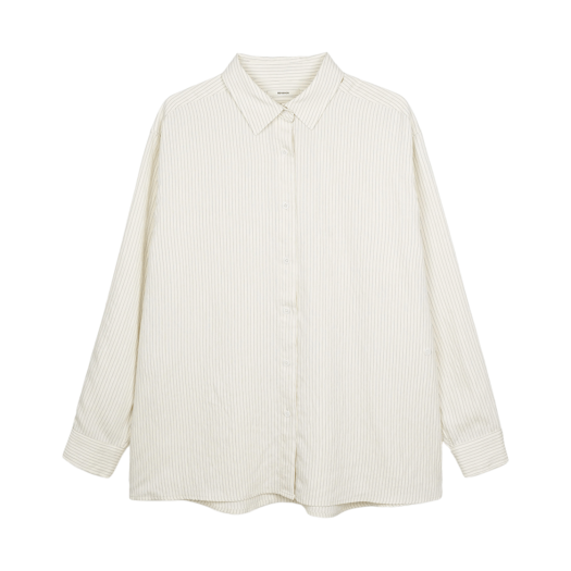 BS5SSH591BM Bensimon Side Button Loose Fit Stripe Shirt Butter Cream