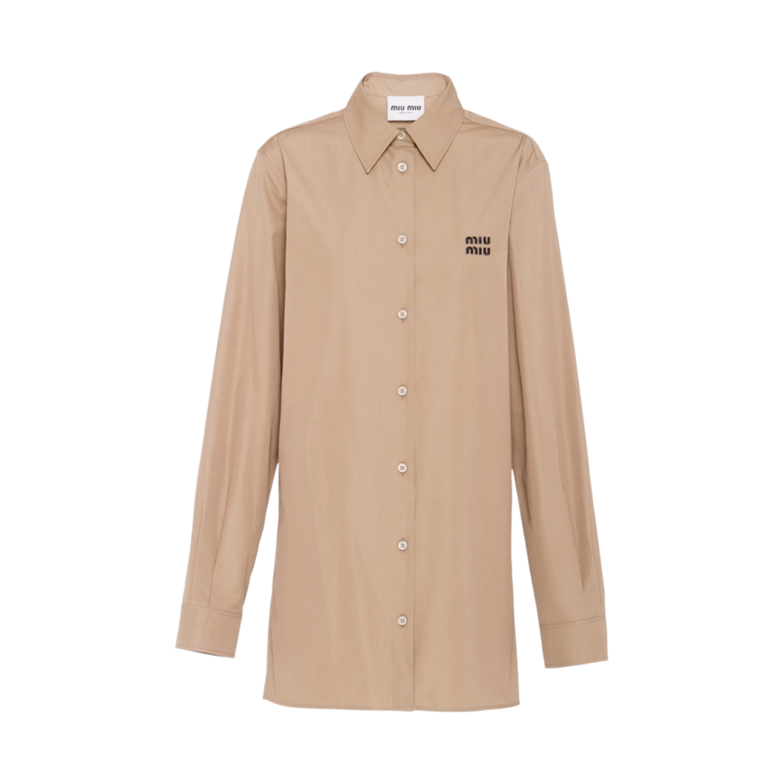 (W) 미우 미우 포폴린 셔츠 클레이 그레이((W) Miu Miu Poplin Shirt Clay Grey) - 1