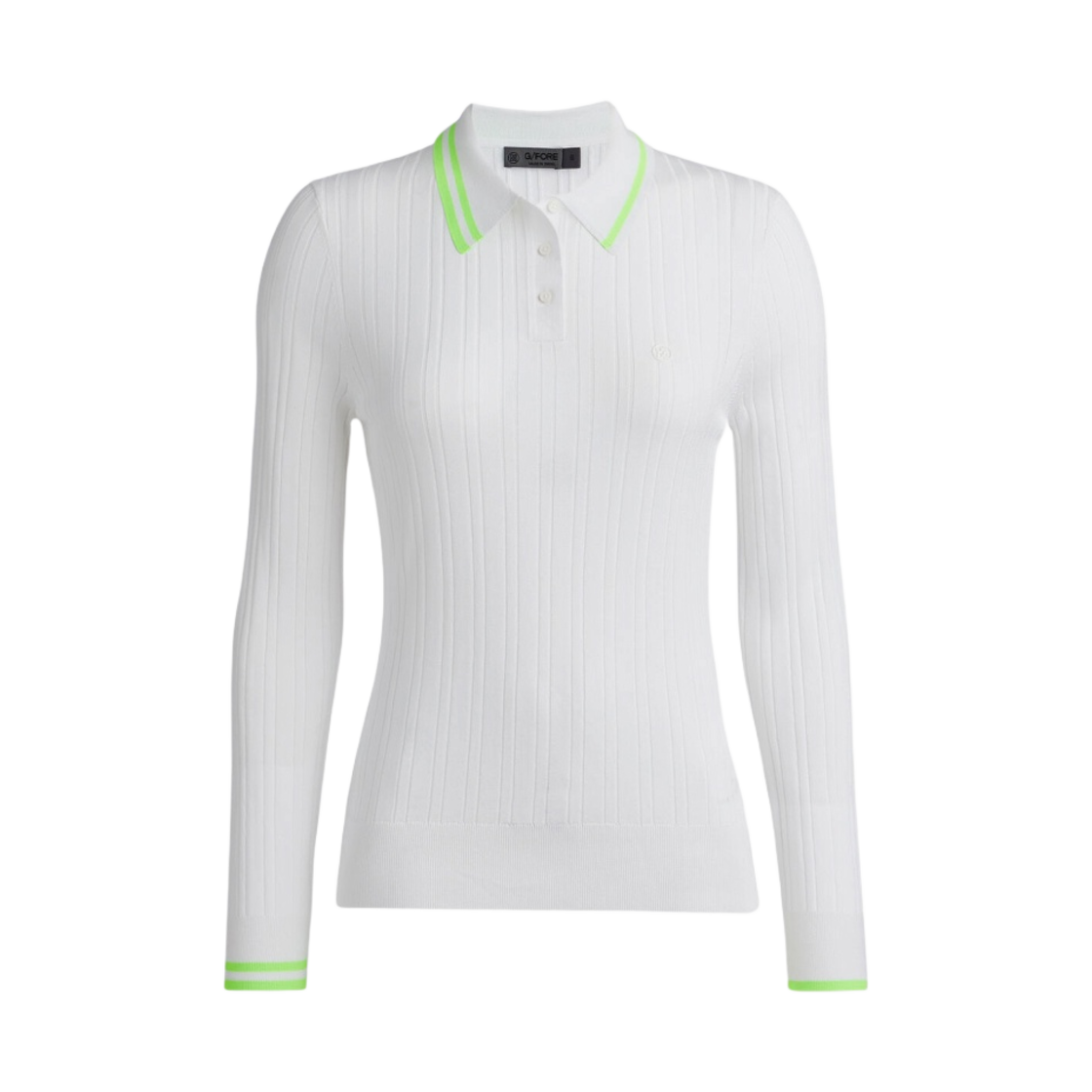 (W) 지포어 코튼 블렌드 립드 스웨터 폴로 스노우((W) G/Fore Cotton Blend Ribbed Sweater Polo Snow)