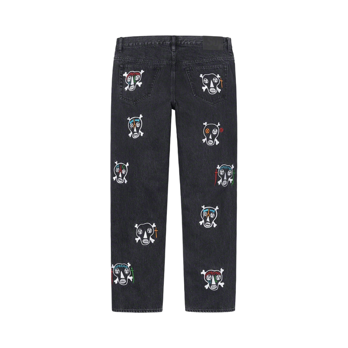 슈프림 x 클레이튼 패터슨 스컬스 자수 레귤러 진 블랙 - 21SS(Supreme x Clayton Patterson Skulls Embroidered Regular Jean Black - 21SS) - 2