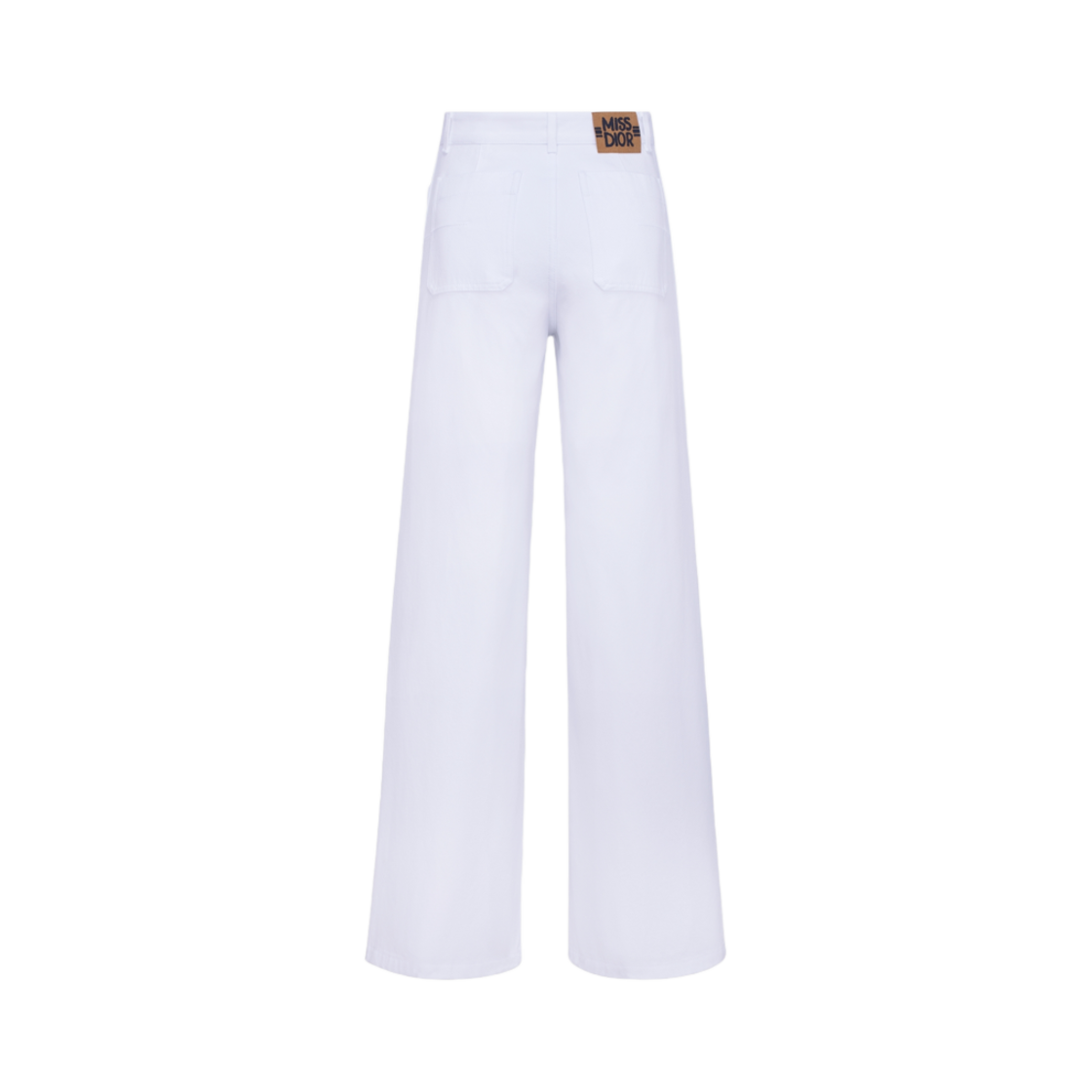(W) 디올 코튼 데님 미스 디올 그래피티 모티프 플레어 팬츠 화이트((W) Dior Cotton Denim with Miss Dior Graffiti Motif Flared Pants White) - 2