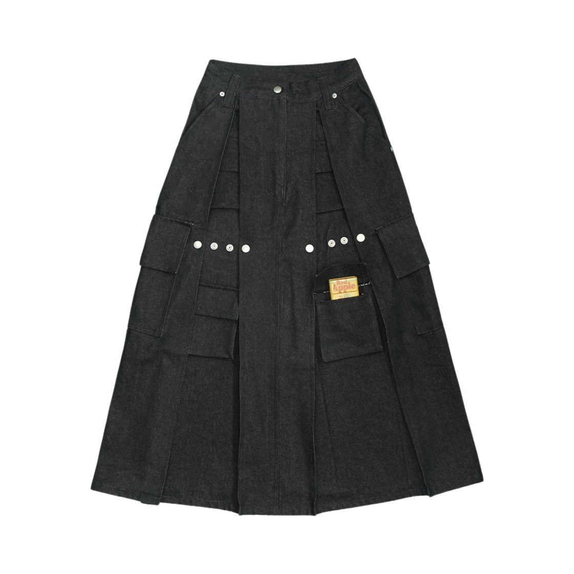 24SS-20 Full of Ssun Pleat Hide Pocket Skirt Black