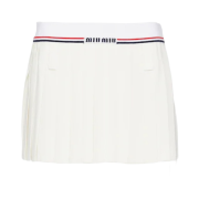 (W) Miu Miu Sable Mini Skirt White