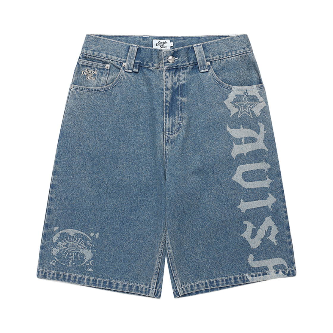 카비시 오버다이드 데님 쇼츠 블루(CAVISH Overdyed Denim Shorts Blue)