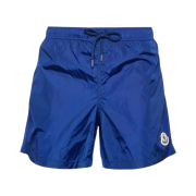 Moncler Logo Patch Swim Shorts Blue - 24SS