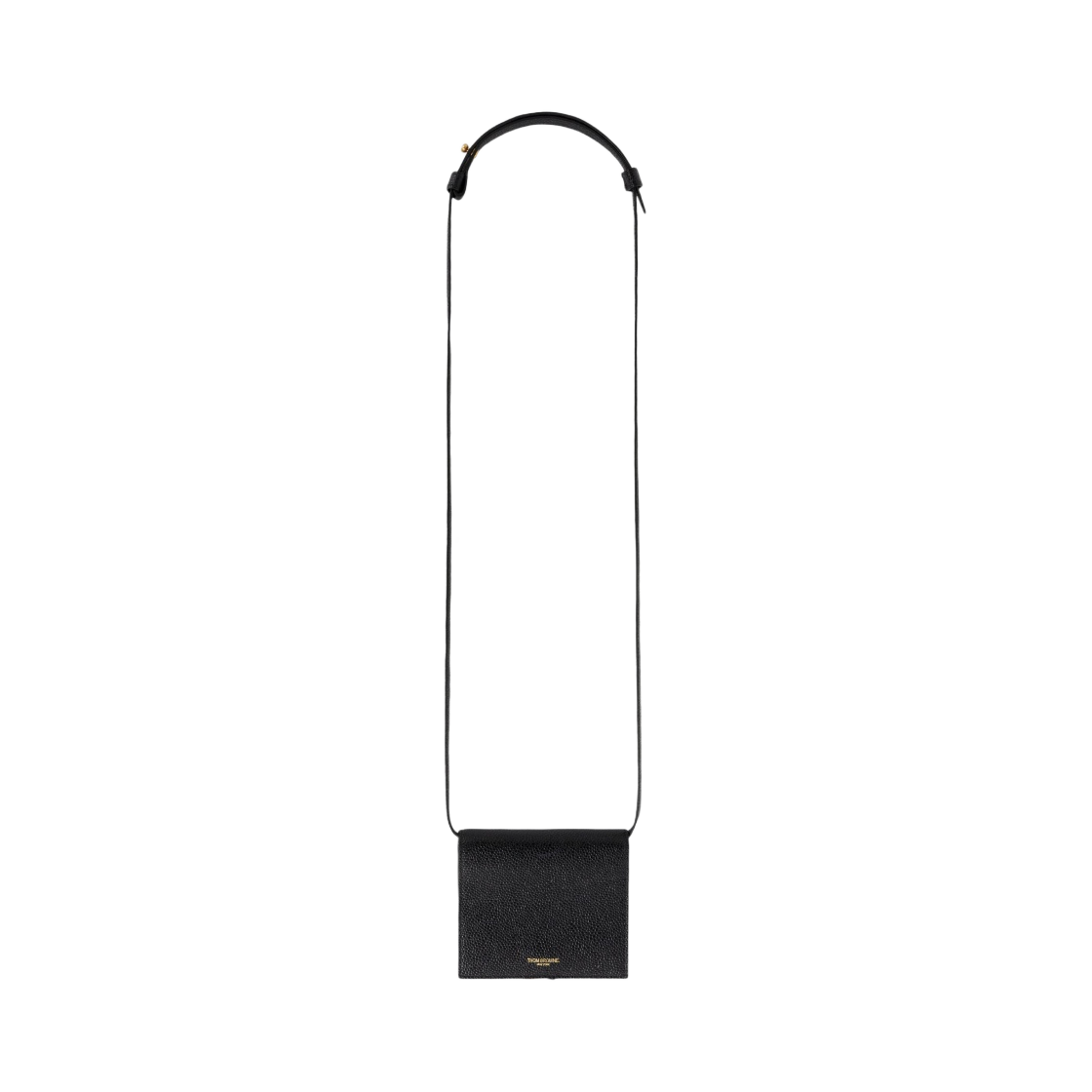 톰브라운 페블 카프스킨 크로스바디 카드 홀더 블랙(Thom Browne Pebbled Calfskin Crossbody Card Holder Black)