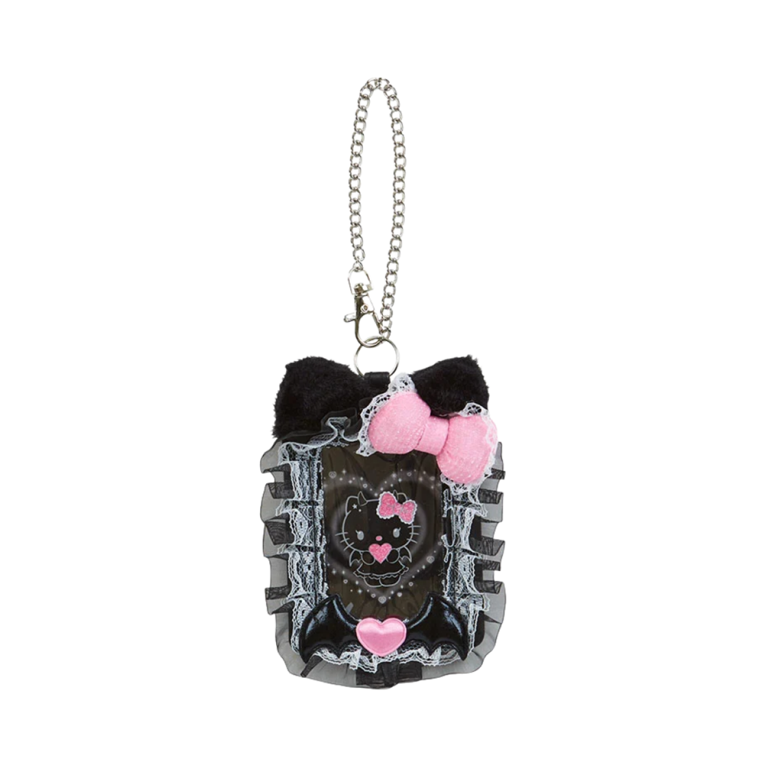 산리오 헬로 키티 카드 케이스 리틀 데빌 블랙 핑크(Sanrio Hello Kitty Card Case Little Devil Black Pink)