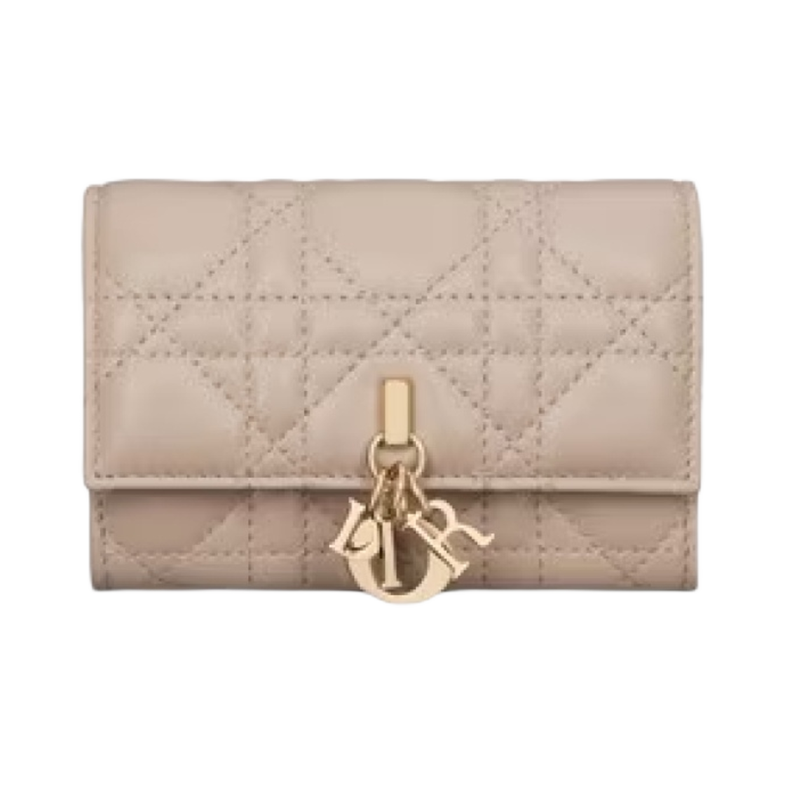 디올 미스 디올 XS 지갑 까나쥬 램스킨 파우더 베이지(Dior Miss Dior XS Wallet Cannage Lambskin Powder Beige)