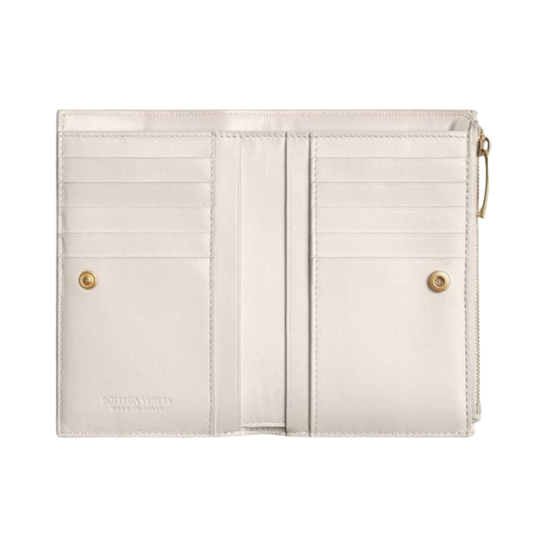 보테가 베네타 미디움 지퍼 반지갑 초크(Bottega Veneta Medium Bi-Fold Zip Wallet Chalk) - 2