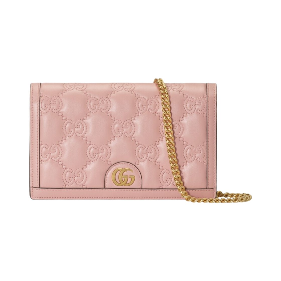 구찌 GG 마틀라세 체인 지갑 라이트 핑크(Gucci GG Matelasse Chain Wallet Light Pink) - 1