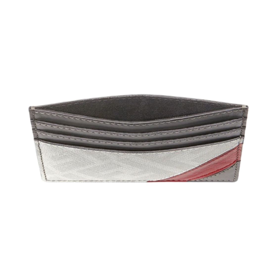 펜디 레드 인레이 패브릭 카드 홀더 그레이(Fendi Red Inlaid Fabric Card Holdrer Grey) - 3