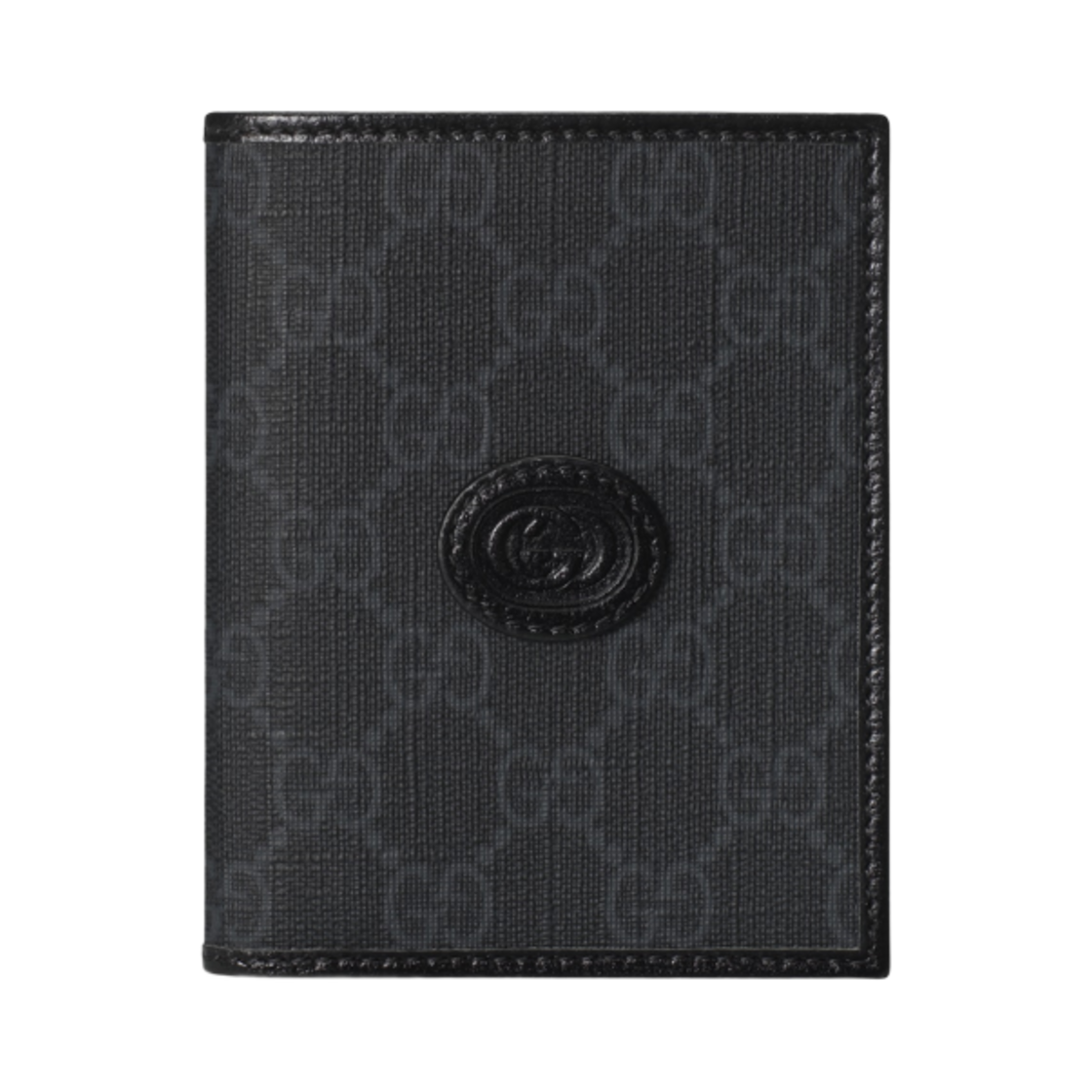 760188-92TCF-1000 Gucci GG Card Case with Interlocking G Black Supreme
