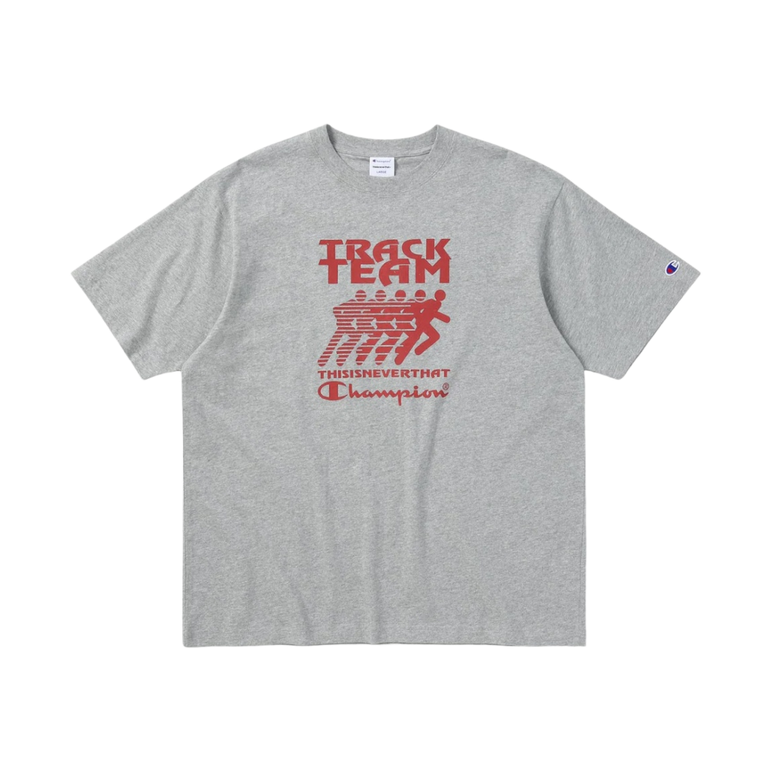 챔피온 x 디스이즈네버댓 트랙 팀 티셔츠 헤더 그레이(Champion x Thisisneverthat Track Team T-Shirt Heather Grey) - 1