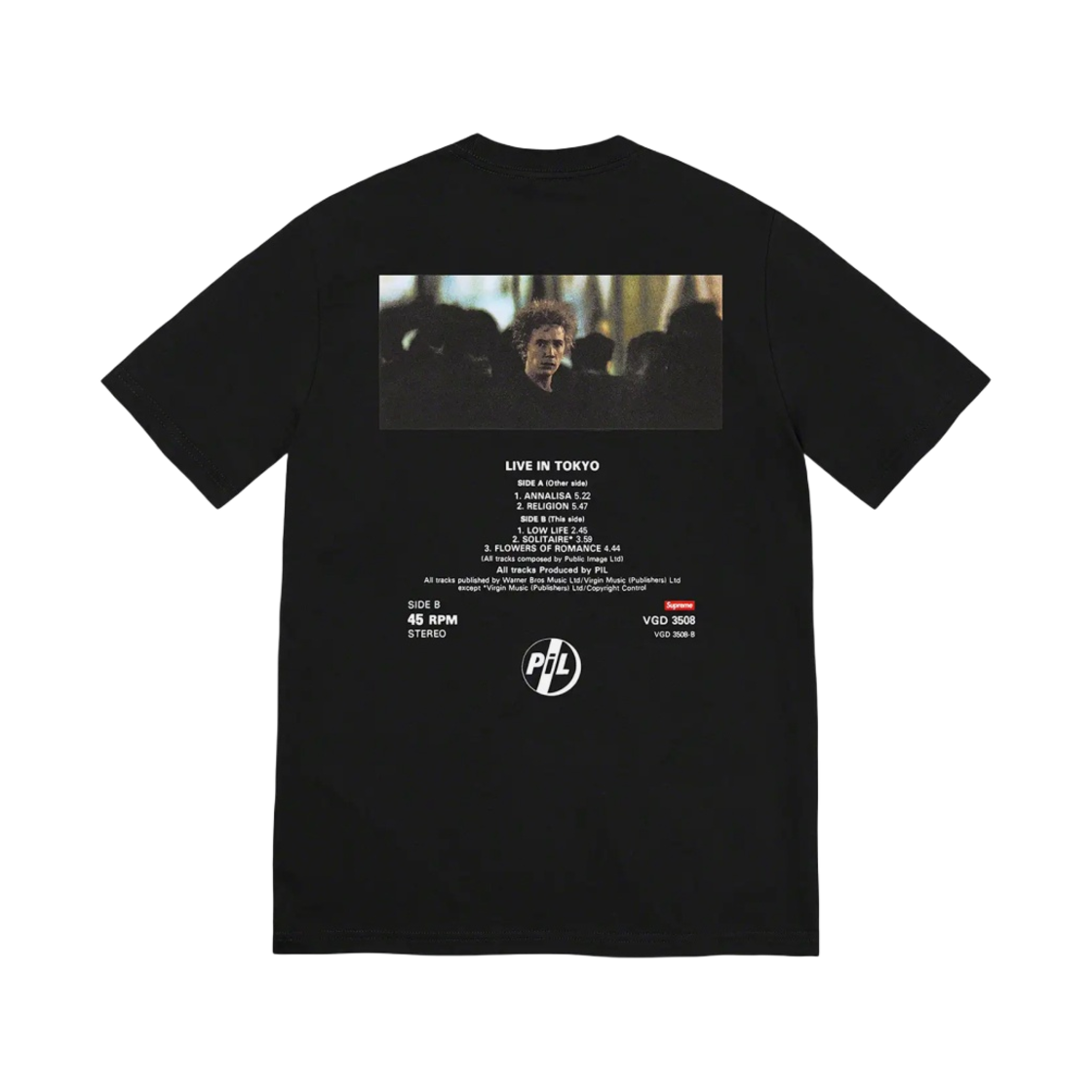 슈프림 필 리브 인 도쿄 티셔츠 블랙 - 22FW(Supreme PiL Live In Tokyo T-Shirt Black - 22FW) - 2