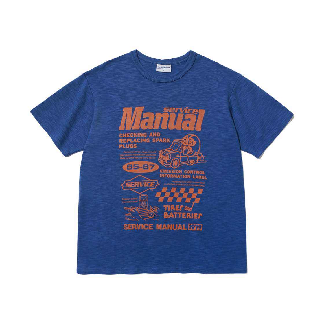 서비스매뉴얼 85-87 슬럽 티셔츠 블루(Service Manual 85-87 Slub T-Shirts Blue)