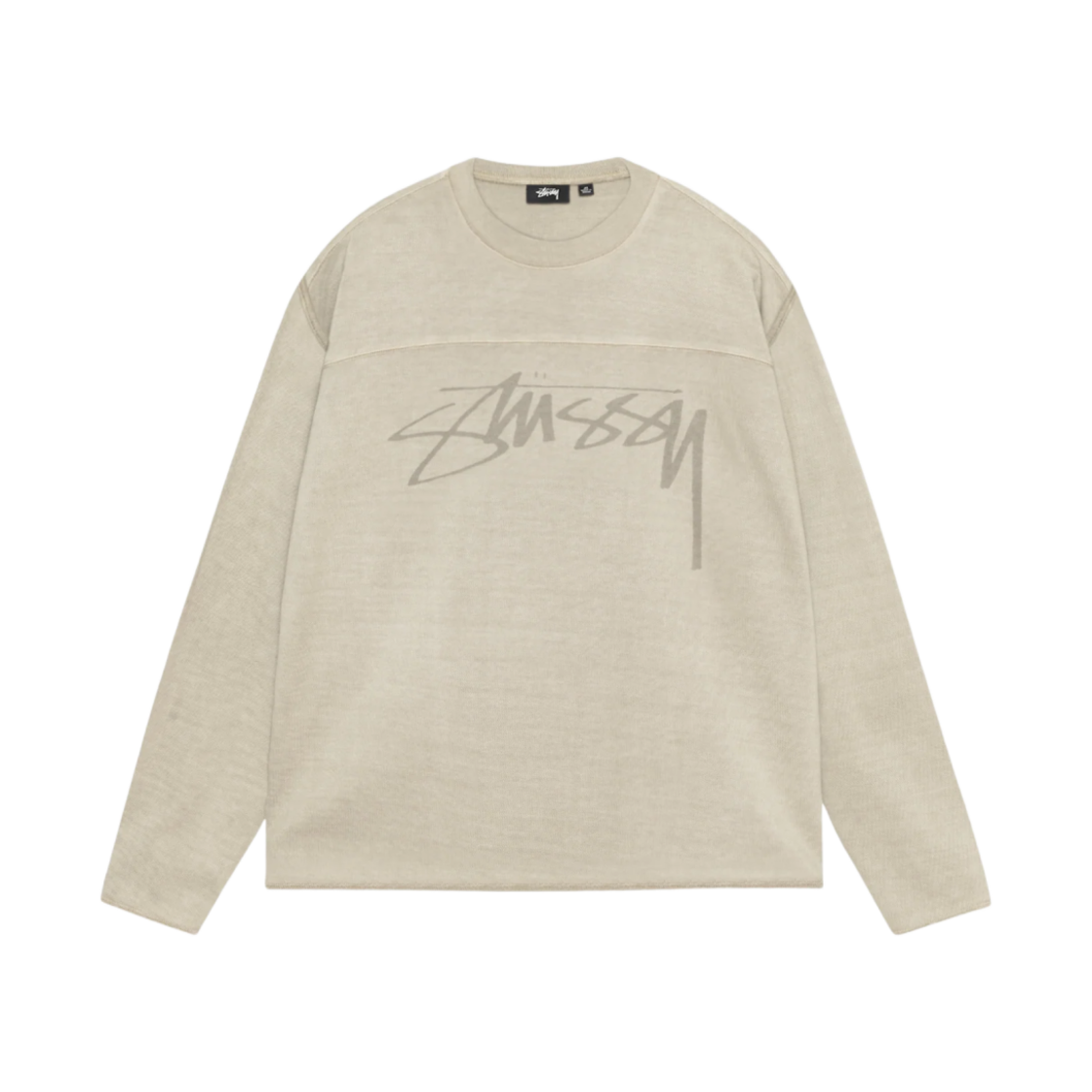 스투시 피그먼트 다이드 코튼 풋볼 크루 샌드