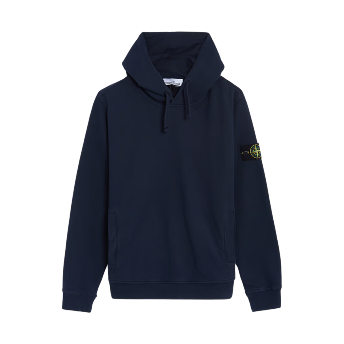 811560820-V0020 Stone Island 60820 Brushed Organic Cotton Fleece Hooded Sweatshirt with Pockets Navy Blue - 24FW