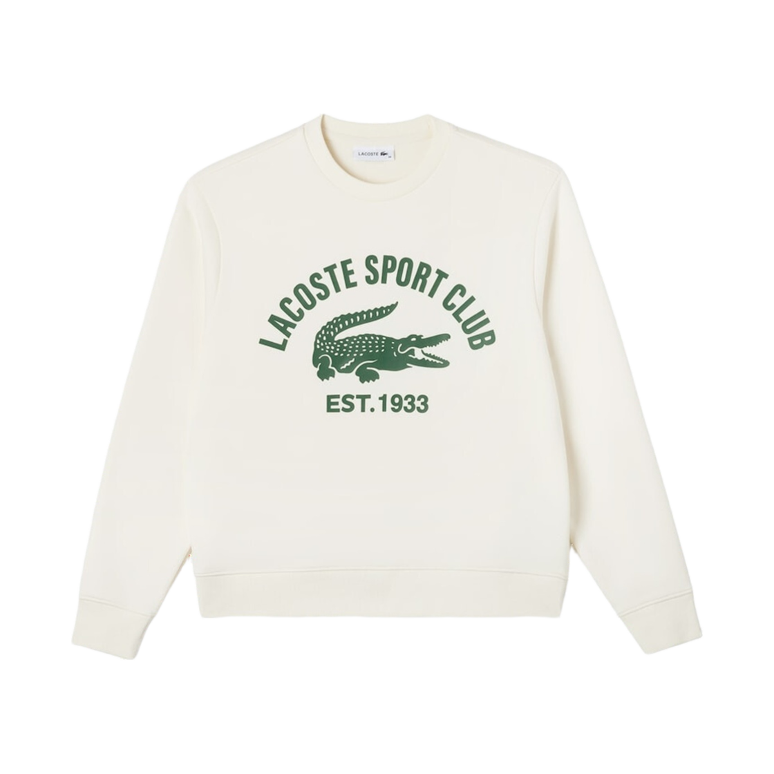 (W) 라코스테 테니스 크루넥 스웨트셔츠 화이트((W) Lacoste Tennis Crewneck Sweatshirt White) - 1
