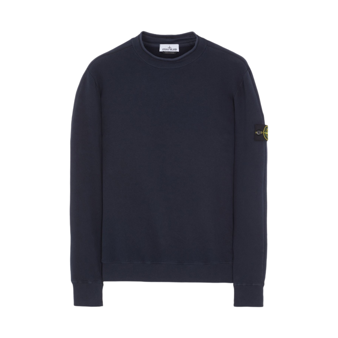 791561352-V0020 Stone Island 61352 Stretch Cotton Fleece Mock Turtleneck Sweatshirt Navy Blue - 23FW