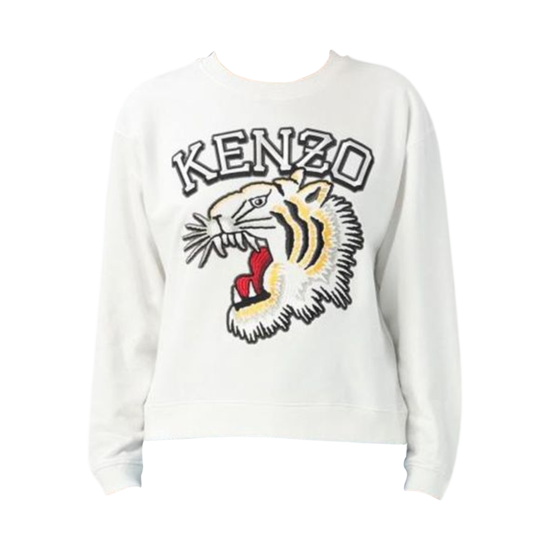 FE52SW1394MF-02 (W) Kenzo Tiger Logo Patch Sweatshirt Off White